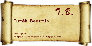 Turák Beatrix névjegykártya